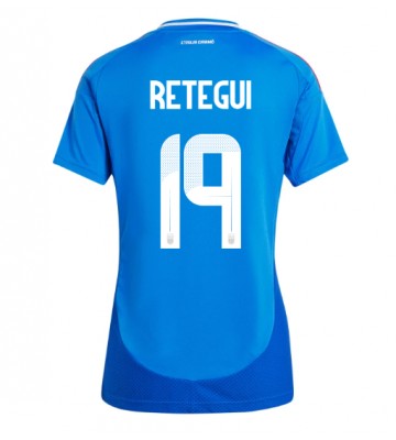 Italien Mateo Retegui #19 Hjemmebanetrøje Dame EM 2024 Kort ærmer